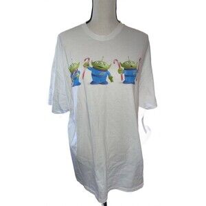 NWT Toy Story White Alien Toy Candy Cane Christmas T-Shirt XL